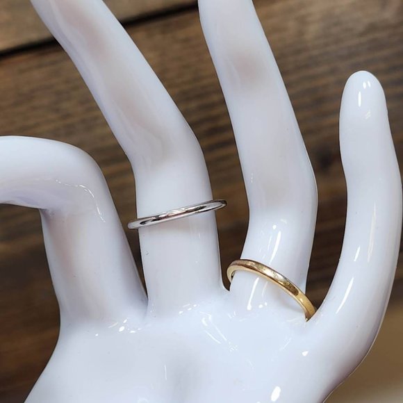 Faux pearl with 14K gold plate Beautiful Rings SET OF 2 - Picture 4 of 9